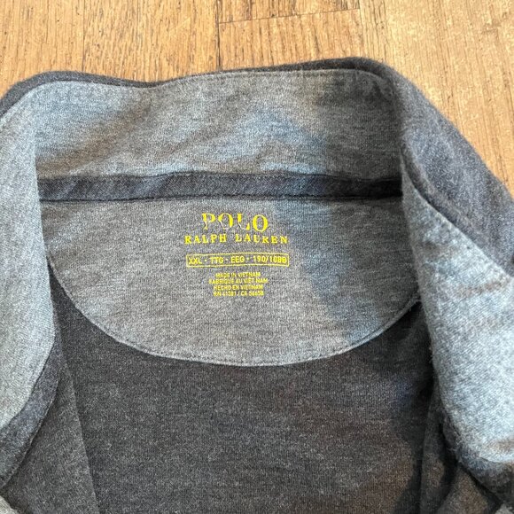POLO RALPH LAUREN GREY 1/4 ZIP SWEATER PULLOVER XXL TOP SWEATSHIRT - Picture 5 of 7